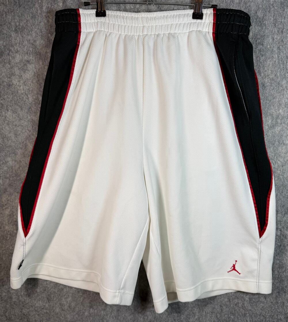 Jordan Y2K Mesh Drawstring Basketball Shorts Mens XL White Red Black Jumpman